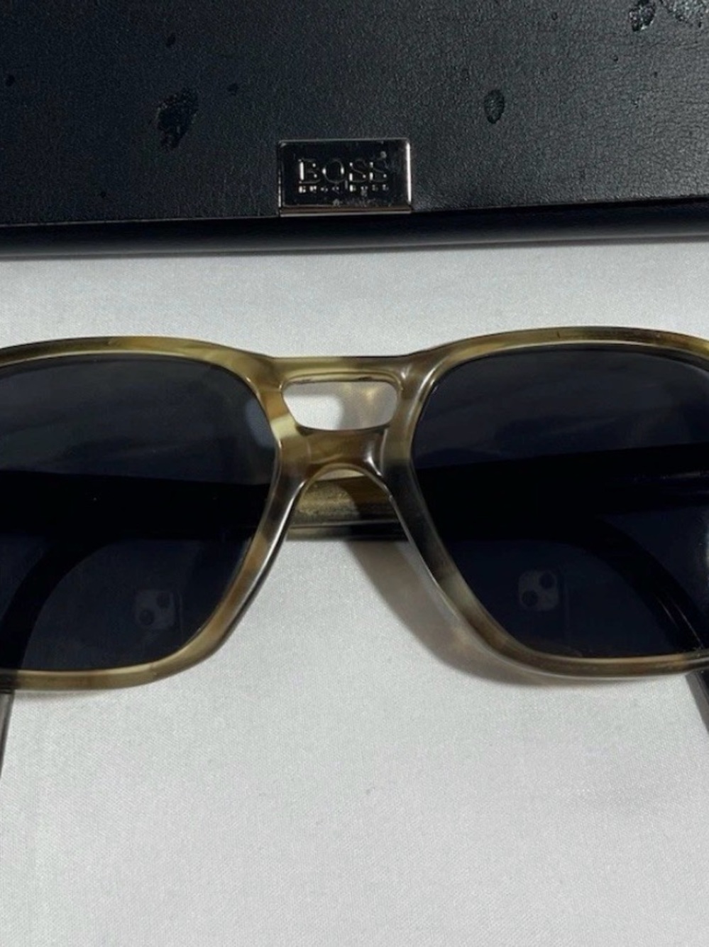 Vintage American optical Sunglasses in Olive Tortoise with Dark Lenses